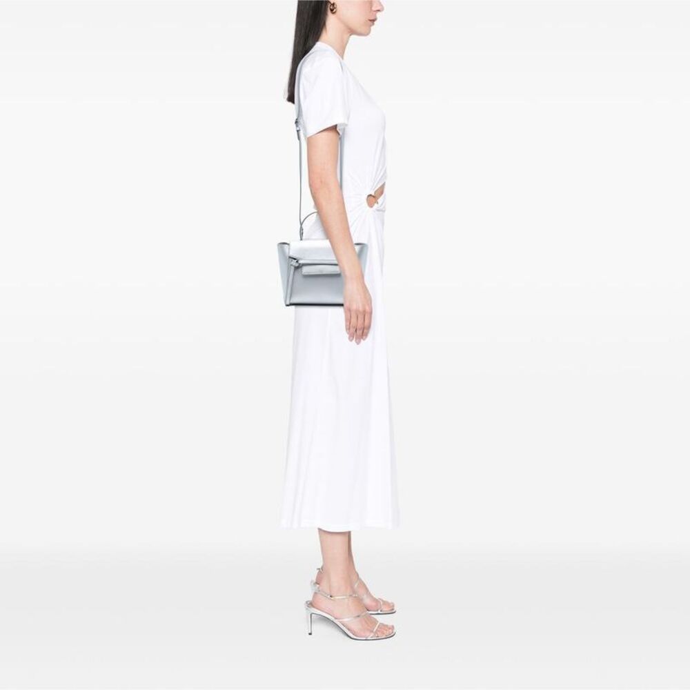 Pre Loved celine Elegant Top Handle Bag Women Silver Satchel - Picture 7 of 7